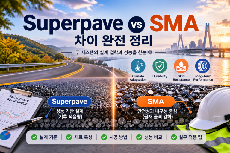 Superpave SMA 차이 — 미국 PG 바인더와 유럽 골재 골격 설계 비교 5 Superpave SMA 차이