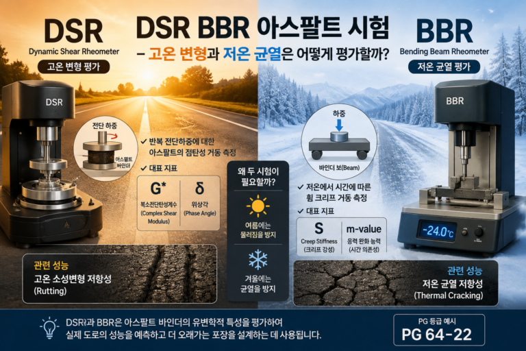 DSR BBR 아스팔트 시험 — 고온 변형과 저온 균열은 어떻게 평가할까? 4 DSR BBR 아스팔트