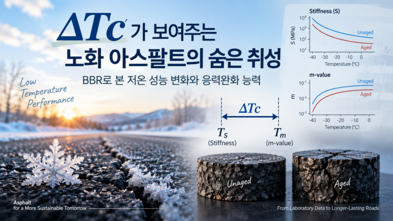 ΔTc는 왜 노화 아스팔트의 숨은 취성을 드러내는가 — BBR의 Stiffness와 m-value에서 읽는 저온 성능 손실 5 ΔTc와 노화 아스팔트의 저온 균열 성능 및 BBR 평가